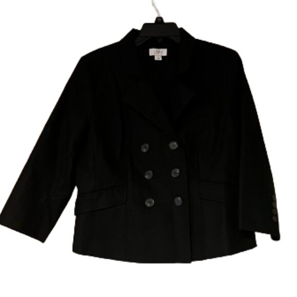 Loft Black Suit Jacket Double Breasted - 12 - Picture 3 of 6